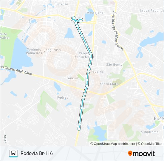 Mapa da linha 631 CARLOS ALBUQUERQUE / MESSEJANA de ônibus