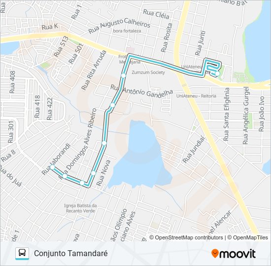 Mapa de 635 CONJUNTO TAMANDARÉ / MESSEJANA de autobús