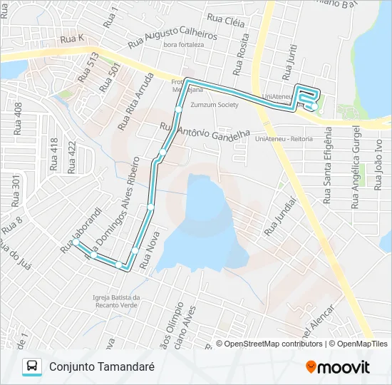 635 CONJUNTO TAMANDARÉ / MESSEJANA Bus Line Map