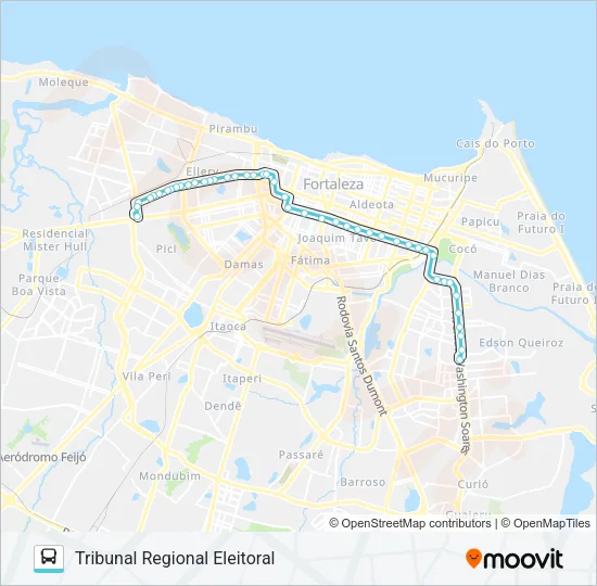1074 ANTÔNIO BEZERRA / UNIFOR / TRE Bus Line Map