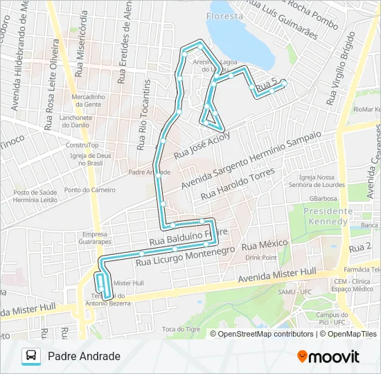 206 PADRE ANDRADE / ANTÔNIO BEZERRA Bus Line Map