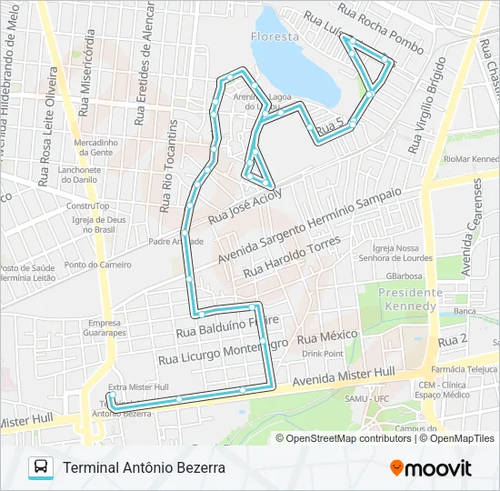 206 PADRE ANDRADE / ANTÔNIO BEZERRA Bus Line Map