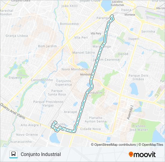 Mapa de 301 CONJUNTO INDUSTRIAL / PARANGABA de autobús