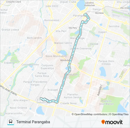 301 CONJUNTO INDUSTRIAL / PARANGABA Bus Line Map