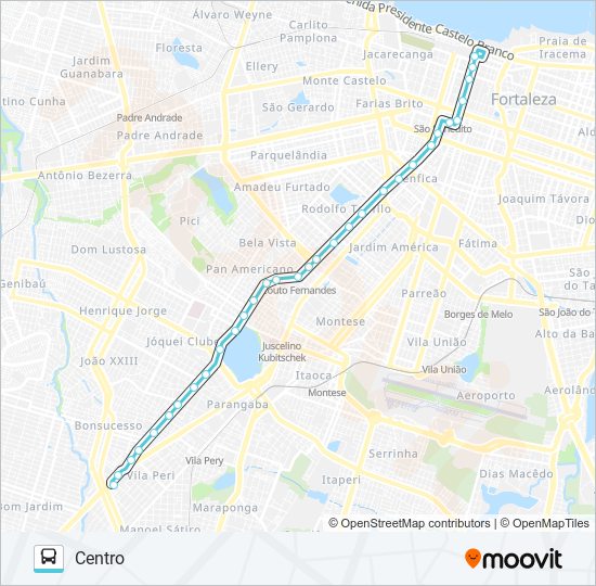 Mapa da linha 355 SIQUEIRA / JOSÉ BASTOS / CENTRO de ônibus
