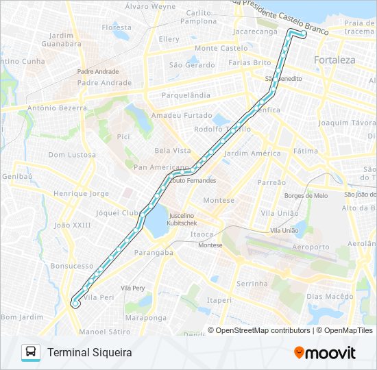 Mapa da linha 355 SIQUEIRA / JOSÉ BASTOS / CENTRO de ônibus