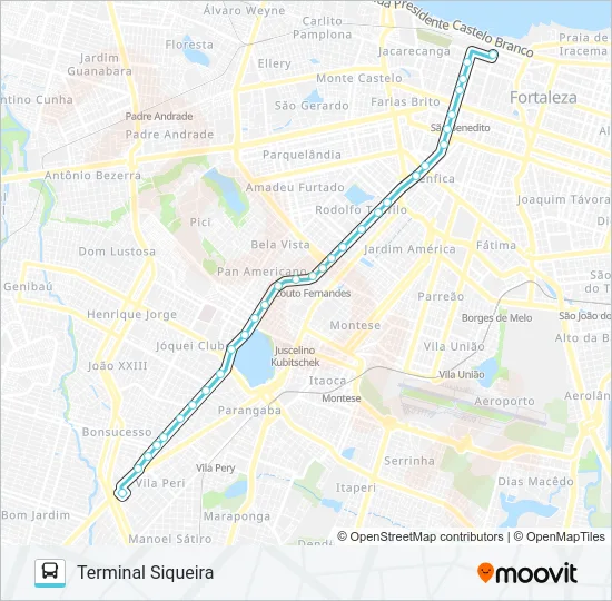 355 SIQUEIRA / JOSÉ BASTOS / CENTRO Bus Line Map