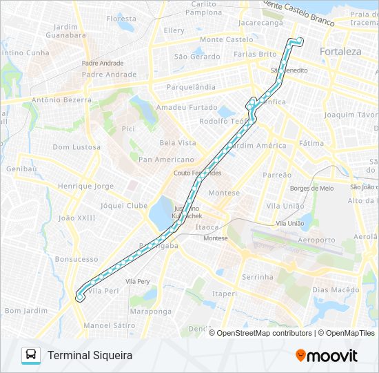 Mapa da linha 360 SIQUEIRA / JOÃO PESSOA / CENTRO de ônibus