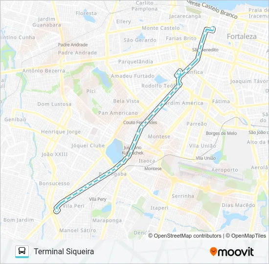 360 SIQUEIRA / JOÃO PESSOA / CENTRO Bus Line Map