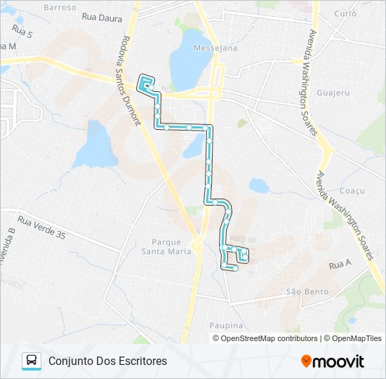 Mapa de 652 CONJUNTO ESCRITORES / MESSEJANA de autobús