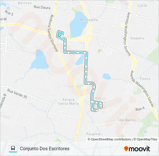 652 CONJUNTO ESCRITORES / MESSEJANA Bus Line Map