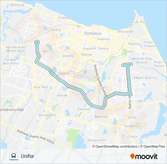 024 ANTÔNIO BEZERRA / LAGOA / UNIFOR Bus Line Map