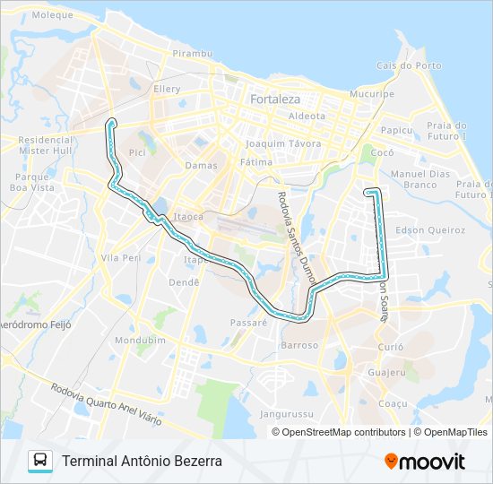 024 ANTÔNIO BEZERRA / LAGOA / UNIFOR Bus Line Map