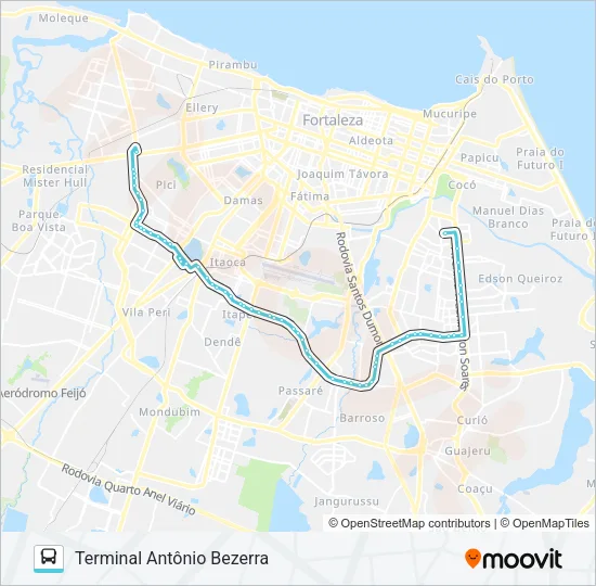 024 ANTÔNIO BEZERRA / LAGOA / UNIFOR Bus Line Map