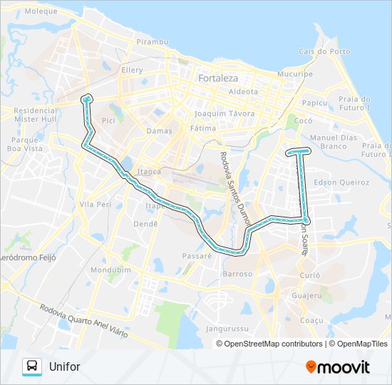 Mapa de 024 ANTÔNIO BEZERRA / LAGOA / UNIFOR de autobús