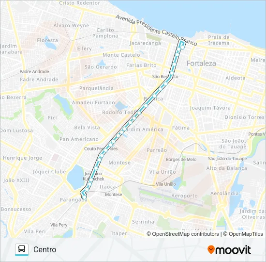 390 PARANGABA / JOÃO PESSOA / CENTRO Bus Line Map