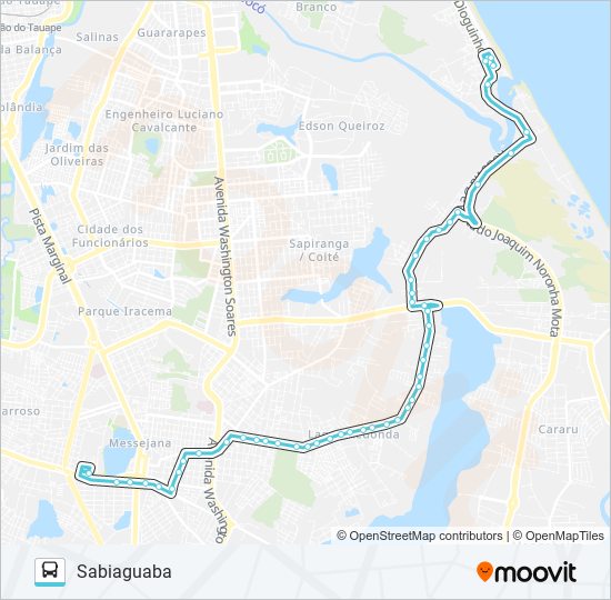 Mapa da linha 656 MESSEJANA / SABIAGUABA / DIREITA de ônibus