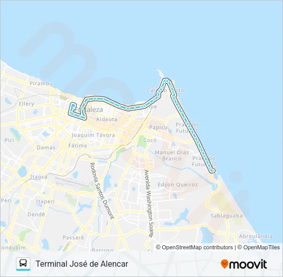 906 CAÇA E PESCA / SERVILUZ / CENTRO Bus Line Map
