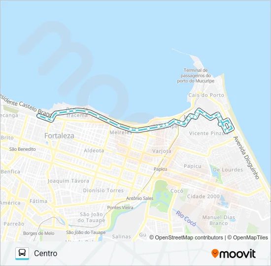 908 CASTELO ENCANTADO / CENTRO / SP2 Bus Line Map