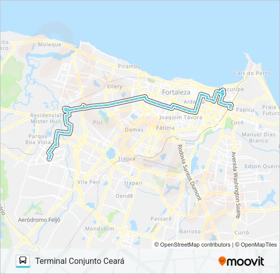076 CONJUNTO CEARÁ / ALDEOTA / PAPICU Bus Line Map