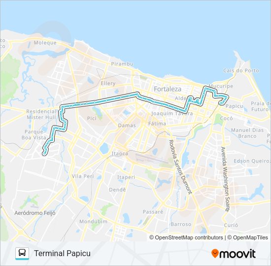 076 CONJUNTO CEARÁ / ALDEOTA / PAPICU Bus Line Map