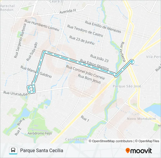 336 PARQUE SANTA CECÍLIA I / SIQUEIRA Bus Line Map