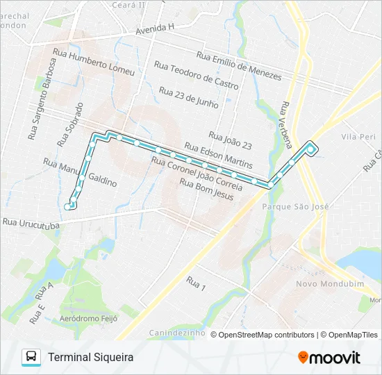 336 PARQUE SANTA CECÍLIA I / SIQUEIRA Bus Line Map