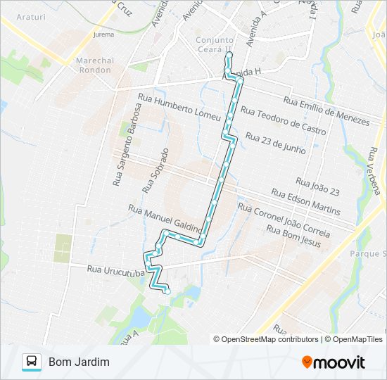 Mapa da linha 367 CONJUNTO CEARÁ / BOM JARDIM / SP1 de ônibus