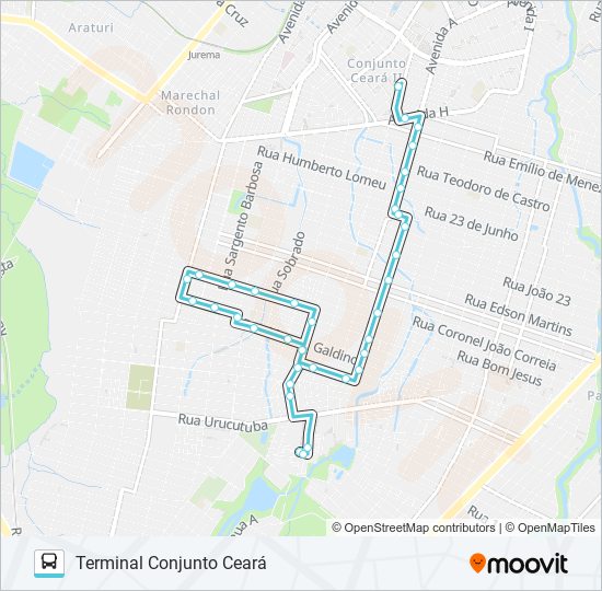 Mapa de 367 CONJUNTO CEARÁ / BOM JARDIM / SP1 de autobús