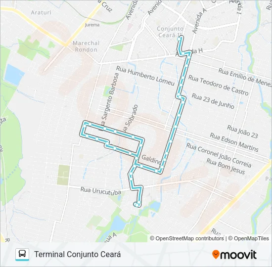 367 CONJUNTO CEARÁ / BOM JARDIM / SP1 Bus Line Map