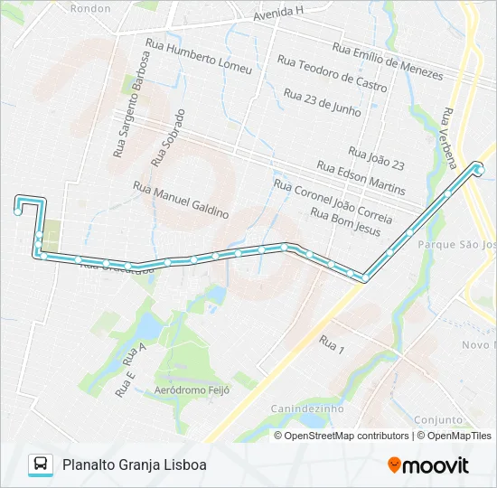 386 PLANALTO GRANJA LISBOA / SIQUEIRA Bus Line Map
