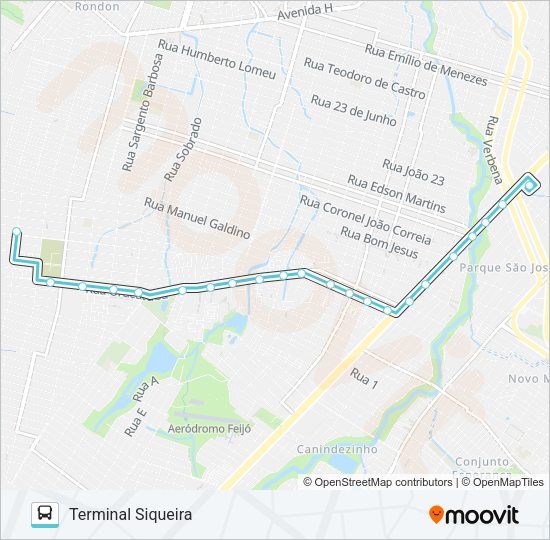 Mapa da linha 386 PLANALTO GRANJA LISBOA / SIQUEIRA de ônibus