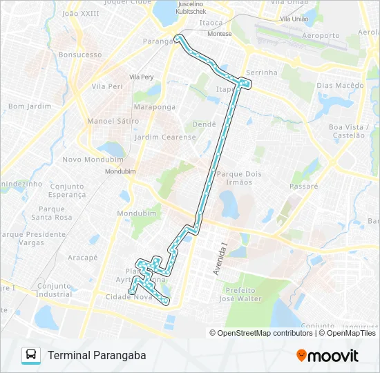 456 PLANALTO AYRTON SENNA / PARANGABA Bus Line Map
