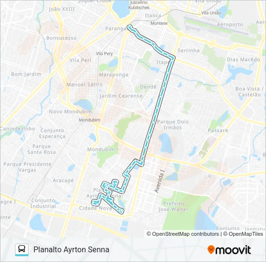 456 PLANALTO AYRTON SENNA / PARANGABA Bus Line Map