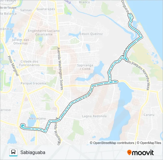 657 MESSEJANA / SABIAGUABA / ESQUERDA Bus Line Map