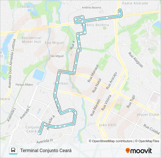 015 CONJUNTO CEARÁ / ANTÔNIO BEZERRA I Bus Line Map