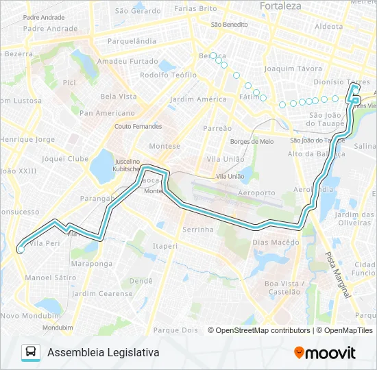 065 SIQUEIRA / 13 DE MAIO / ASSEMBLEIA Bus Line Map