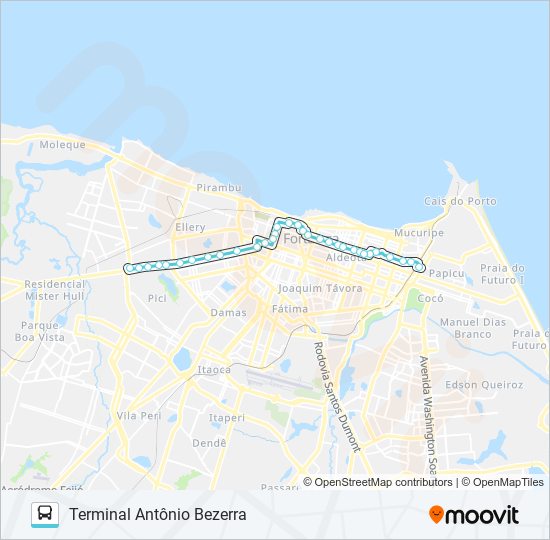 Mapa de 086 BEZERRA DE MENEZES / SANTOS DUMONT de autobús