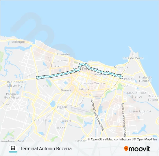 086 BEZERRA DE MENEZES / SANTOS DUMONT Bus Line Map