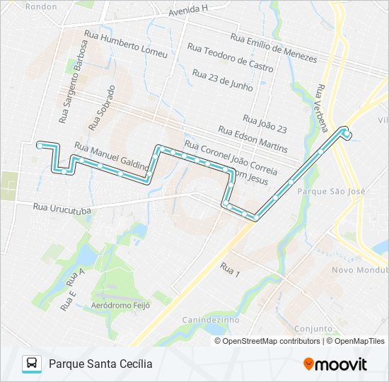 376 PARQUE SANTA CECILIA II / SIQUEIRA bus Line Map