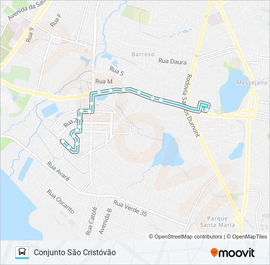 Mapa da linha 646 CONJUNTO SÃO CRISTÓVÃO / MESSEJANA de ônibus