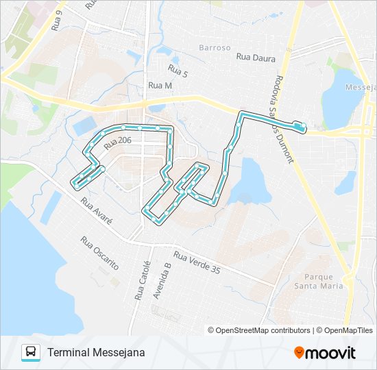 Mapa de 646 CONJUNTO SÃO CRISTÓVÃO / MESSEJANA de autobús