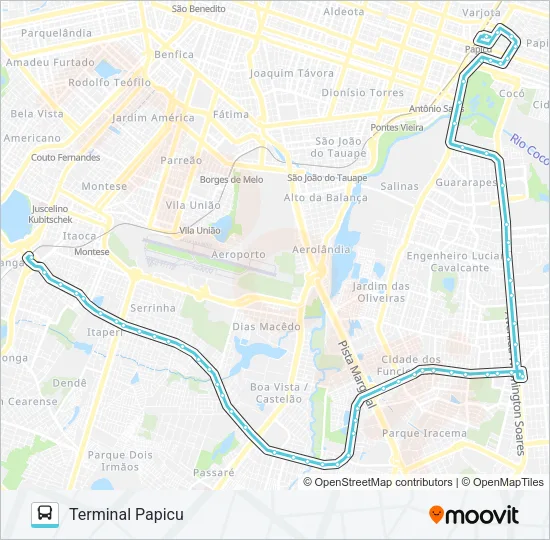 041 PARANGABA / OLIVEIRA PAIVA / PAPICU Bus Line Map