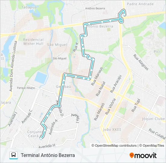 081 CONJUNTO CEARÁ / ANTÔNIO BEZERRA II Bus Line Map