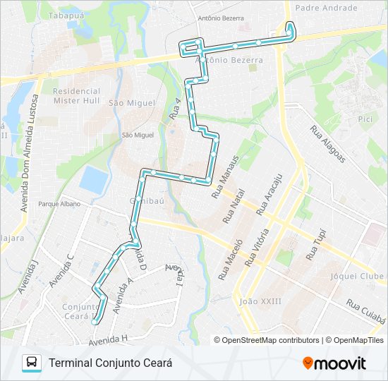 081 CONJUNTO CEARÁ / ANTÔNIO BEZERRA II Bus Line Map