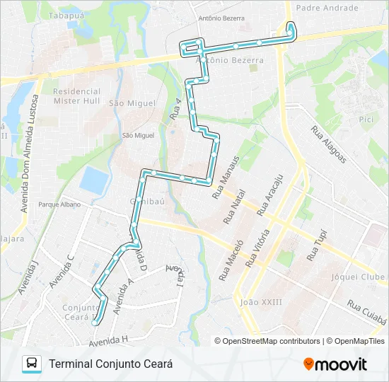 081 CONJUNTO CEARÁ / ANTÔNIO BEZERRA II Bus Line Map