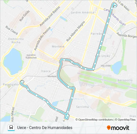 513 PARANGABA / UECE / LUCIANO CARNEIRO Bus Line Map