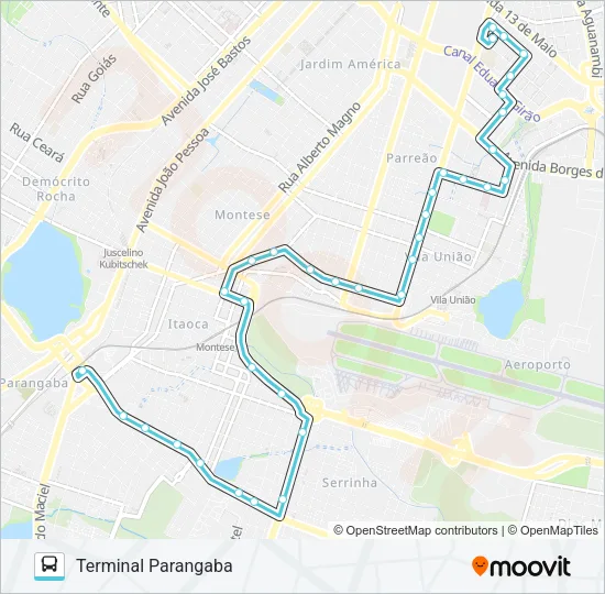 513 PARANGABA / UECE / LUCIANO CARNEIRO Bus Line Map