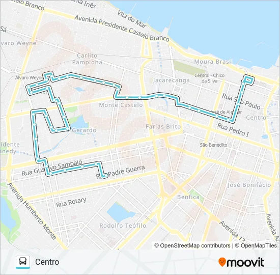 108 SANTA MARIA / BAIRRO ELLERY / CENTRO Bus Line Map