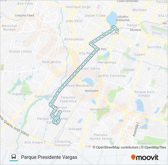 Mapa da linha 369 PARQUE PRESIDENTE VARGAS / PARANGABA de ônibus